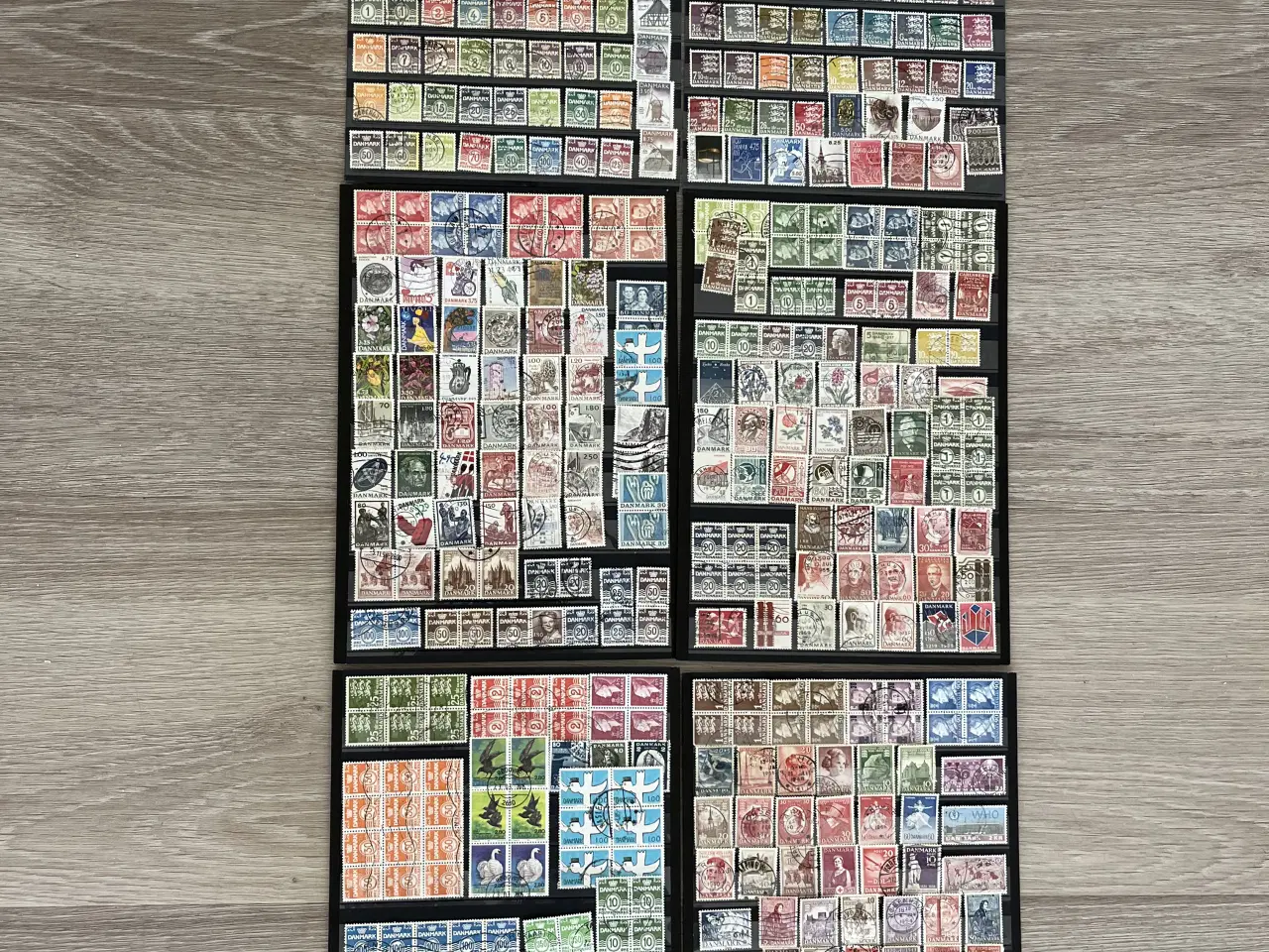 Billede 3 - 835 stk forsk.stempl Danske frimærker, 4- blok.