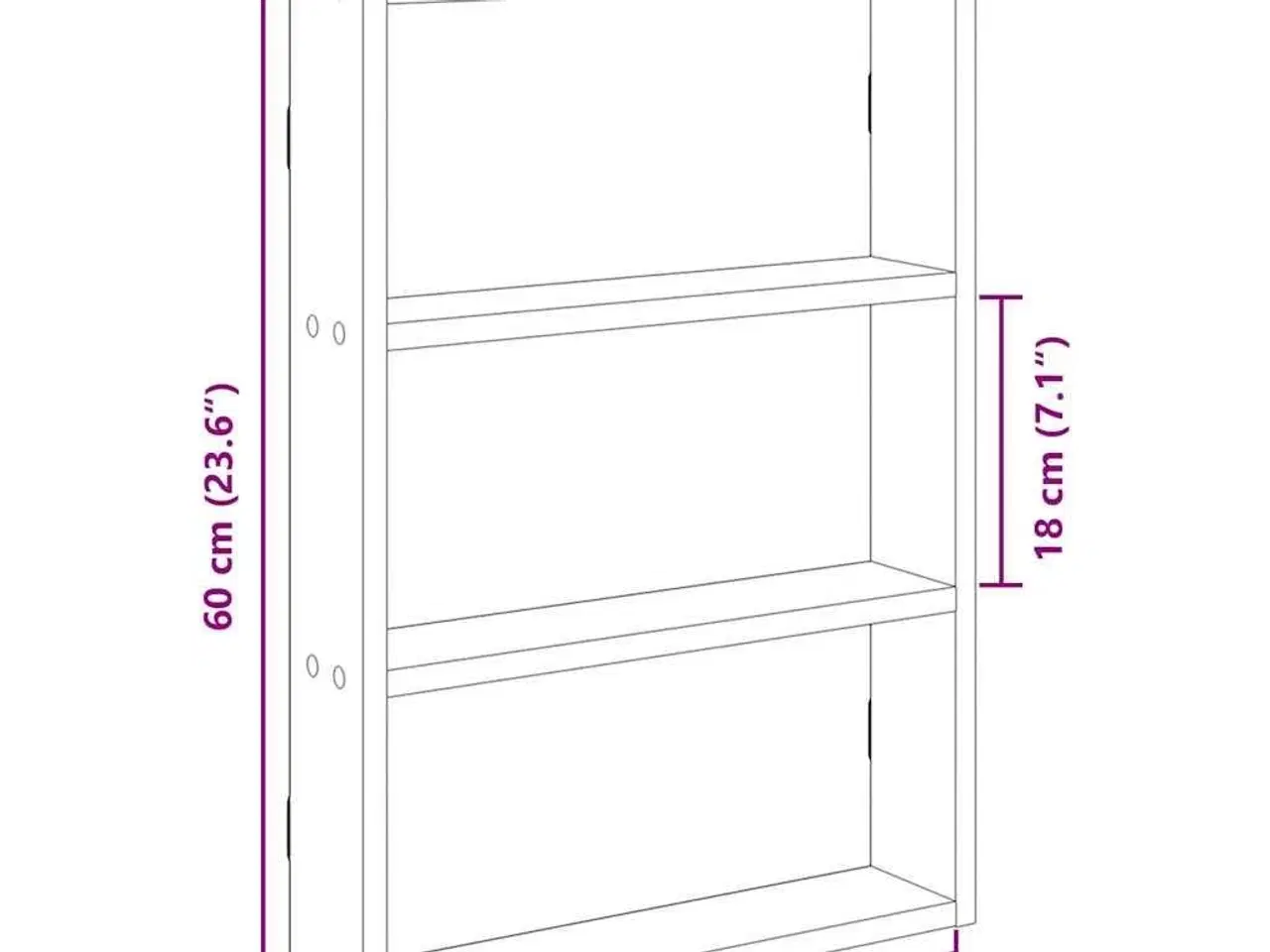 Billede 8 - Væghylde 43x9x60 cm konstrueret træ kunsteg