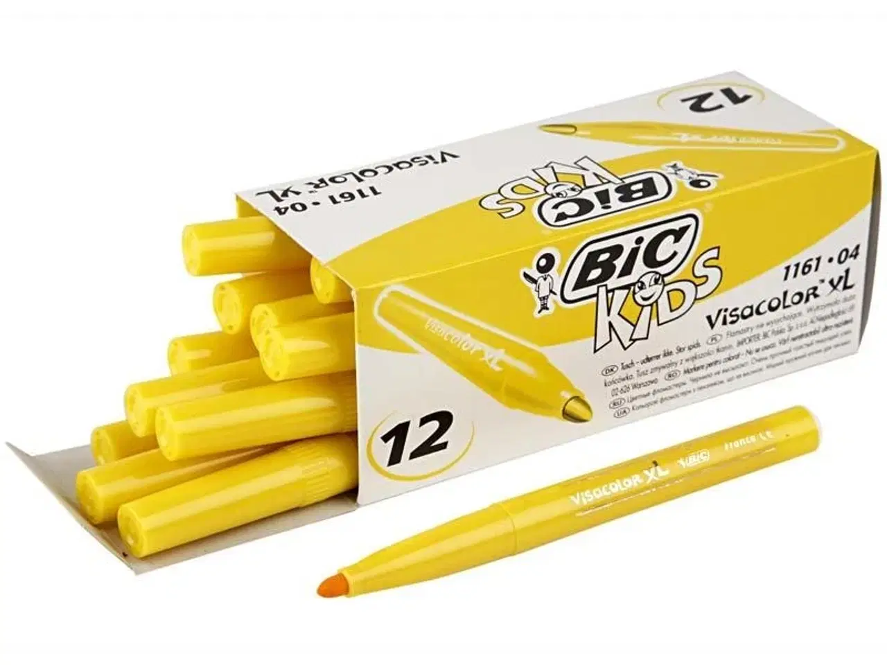 Billede 1 - BIC Visa Color Tusch, streg 3 mm, gul, 12stk./ 1 pk.