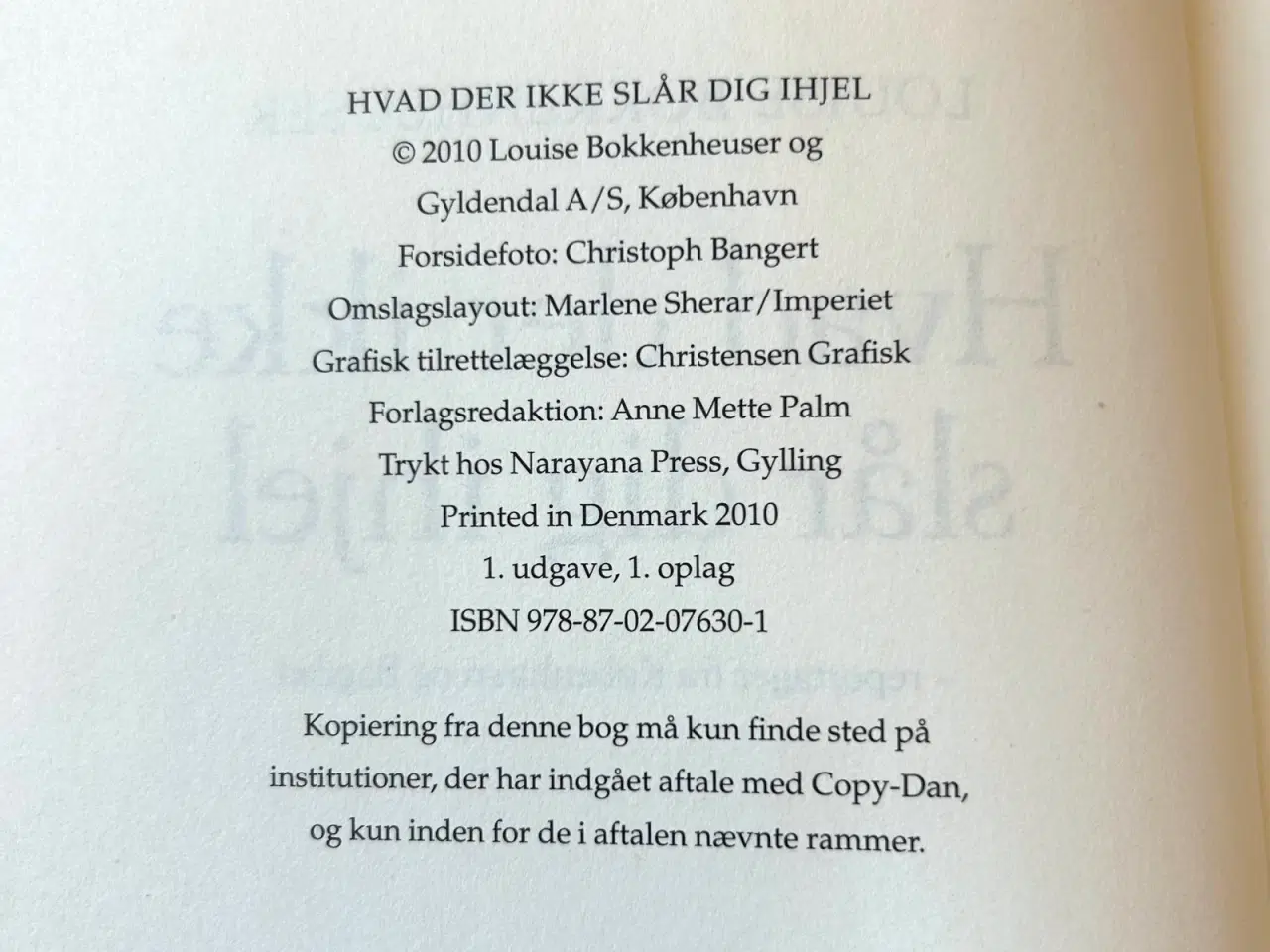 Billede 3 - Førsteudgave af Hvad der ikke slår dig ihjel