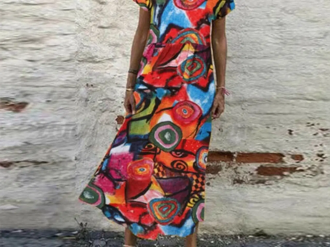 Billede 1 -  kjole- Maxi m.med print a'la miro Ower sized:M.