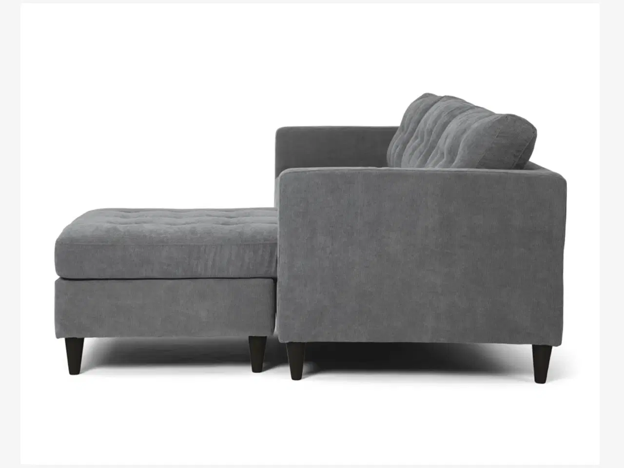 Billede 4 - Sofa med chaiselong med grå fløjl