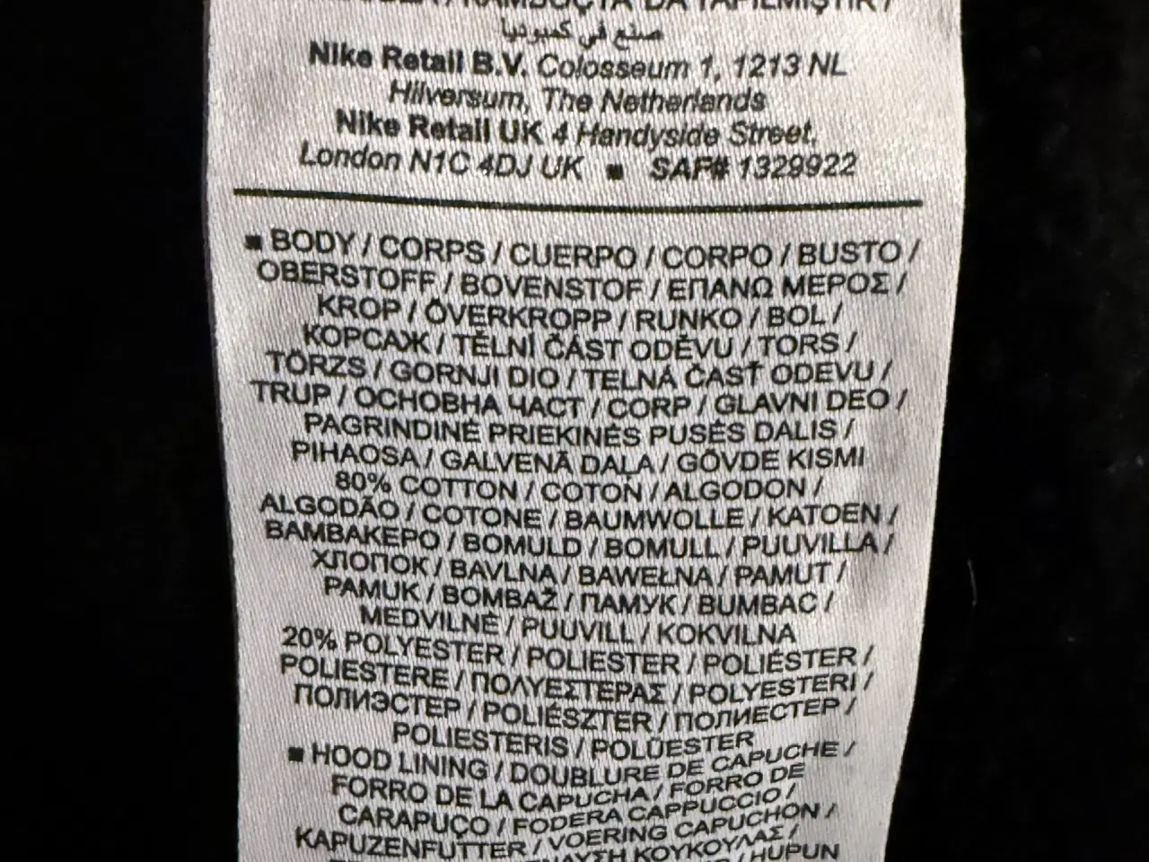 Billede 5 - Nike Team Hættetrøje – Flot blågrå farve – Str. L