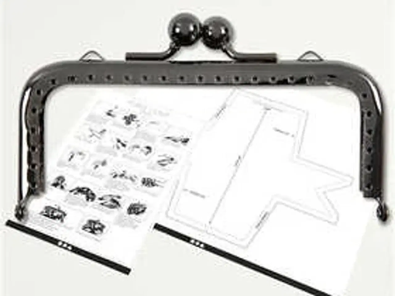 Billede 1 - Elegant 10 cm bøjle til pung - Mørk grå metallic