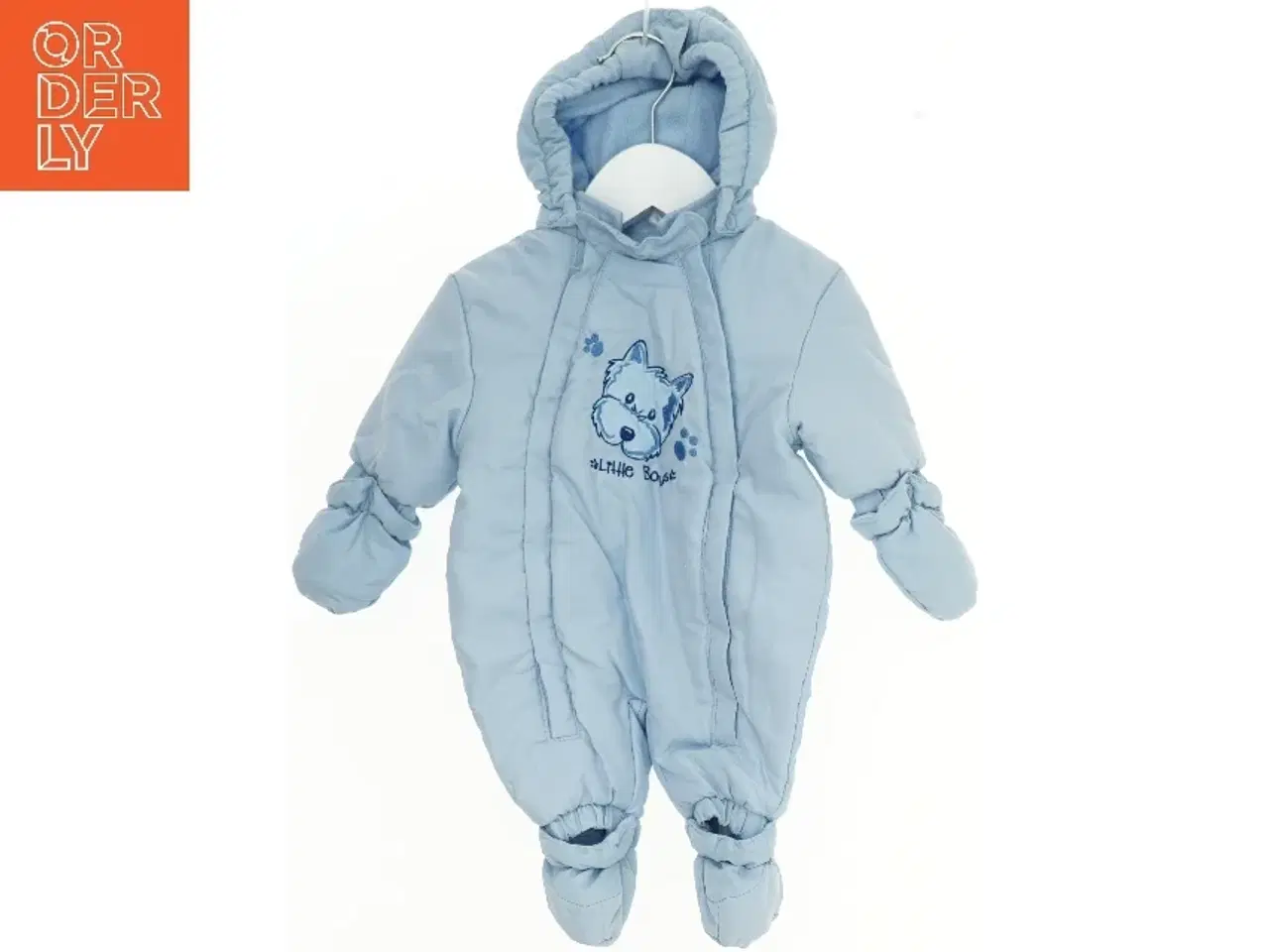 Billede 1 - Helt blå termodragt med hundemotiv (str. 62)