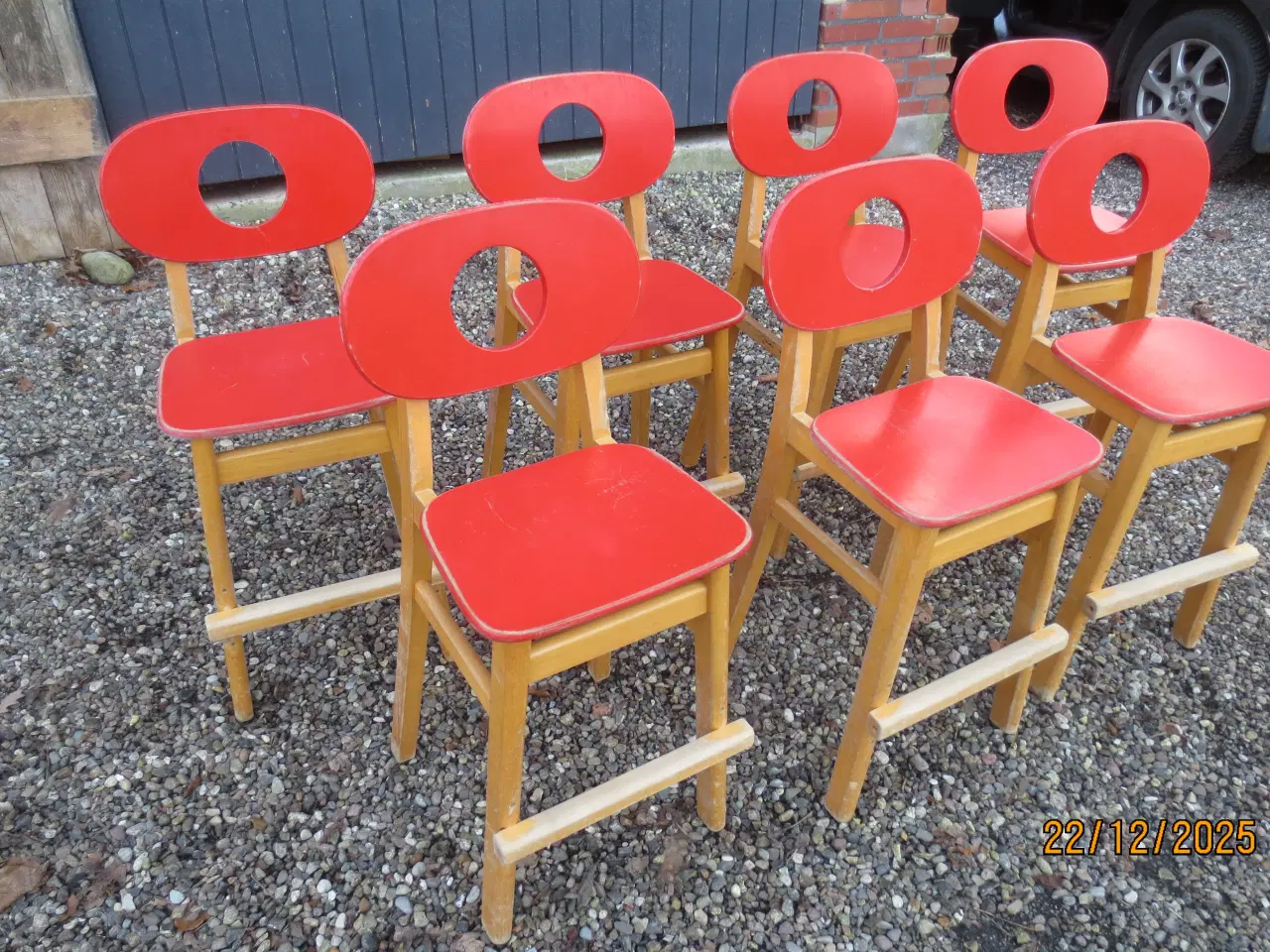 Billede 2 - 7stk Hukit Børnestole Røde