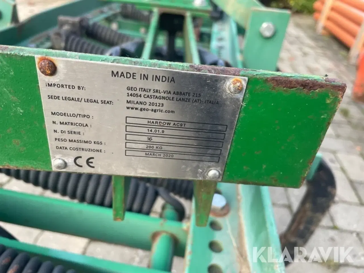 Billede 11 - Mini grupper/harve GEO italy Harrow AC9T