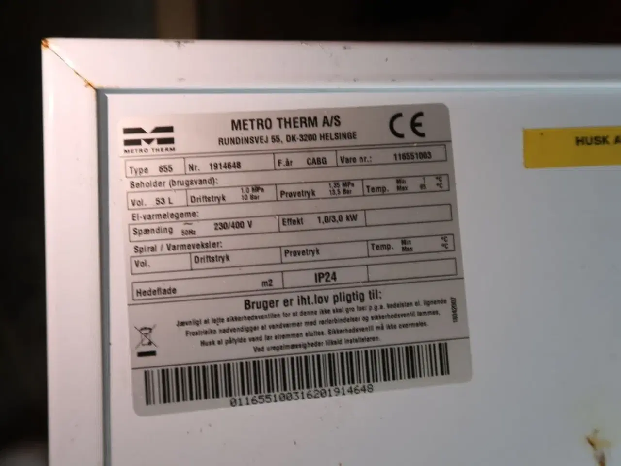 Billede 3 - Elvandvarmer METOR THERM 655