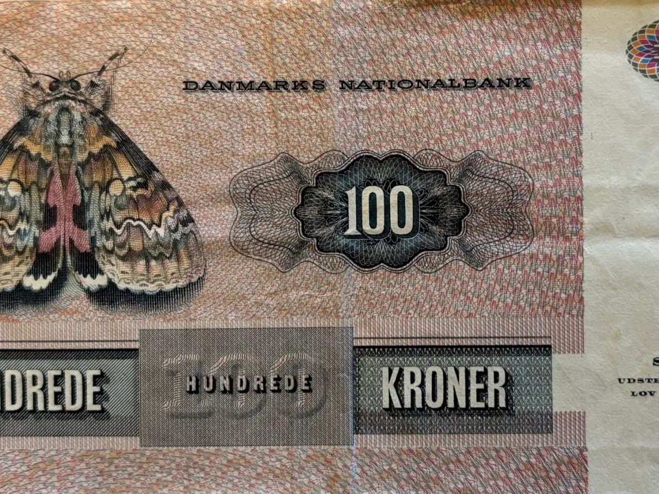 Billede 2 - 100 kr. seddel 1986 R1 lidt sjælden seddel