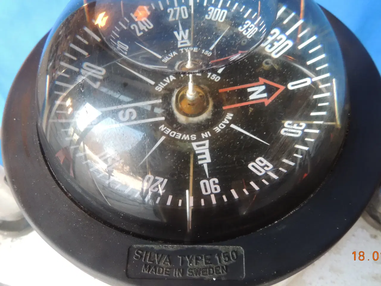 Billede 2 - Ratstyring til sejlbåd m. kompas og ror beslag