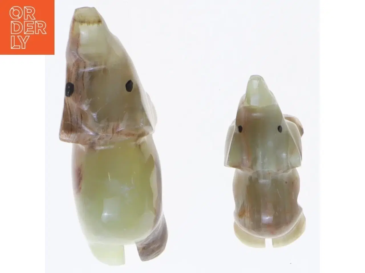 Billede 4 - Udskårne sten elefanter (str. 5 cm. og 3,5 cm)