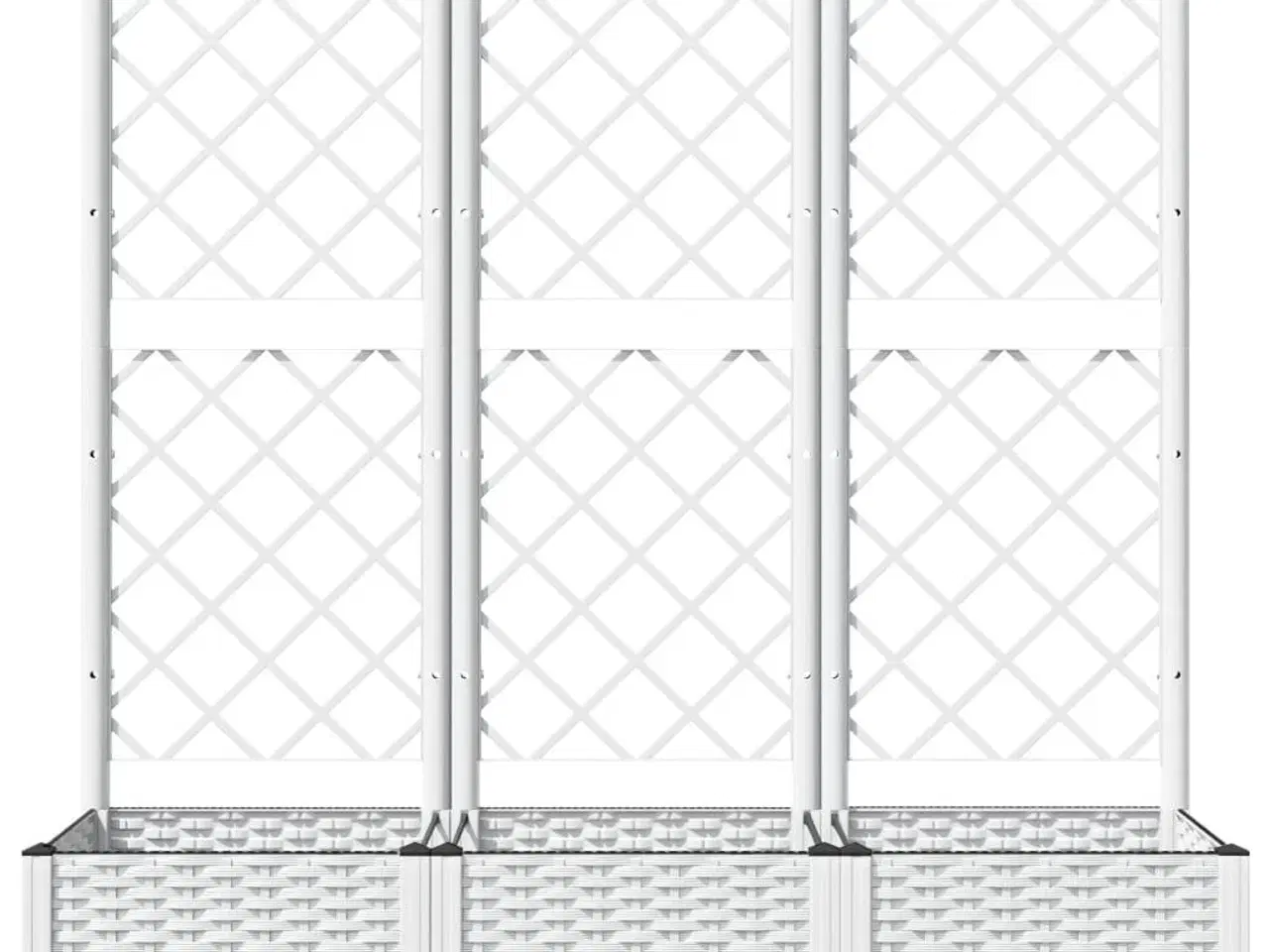 Billede 4 - Haveplantekasse med espalier hvid 120x40x121,5 cm PP