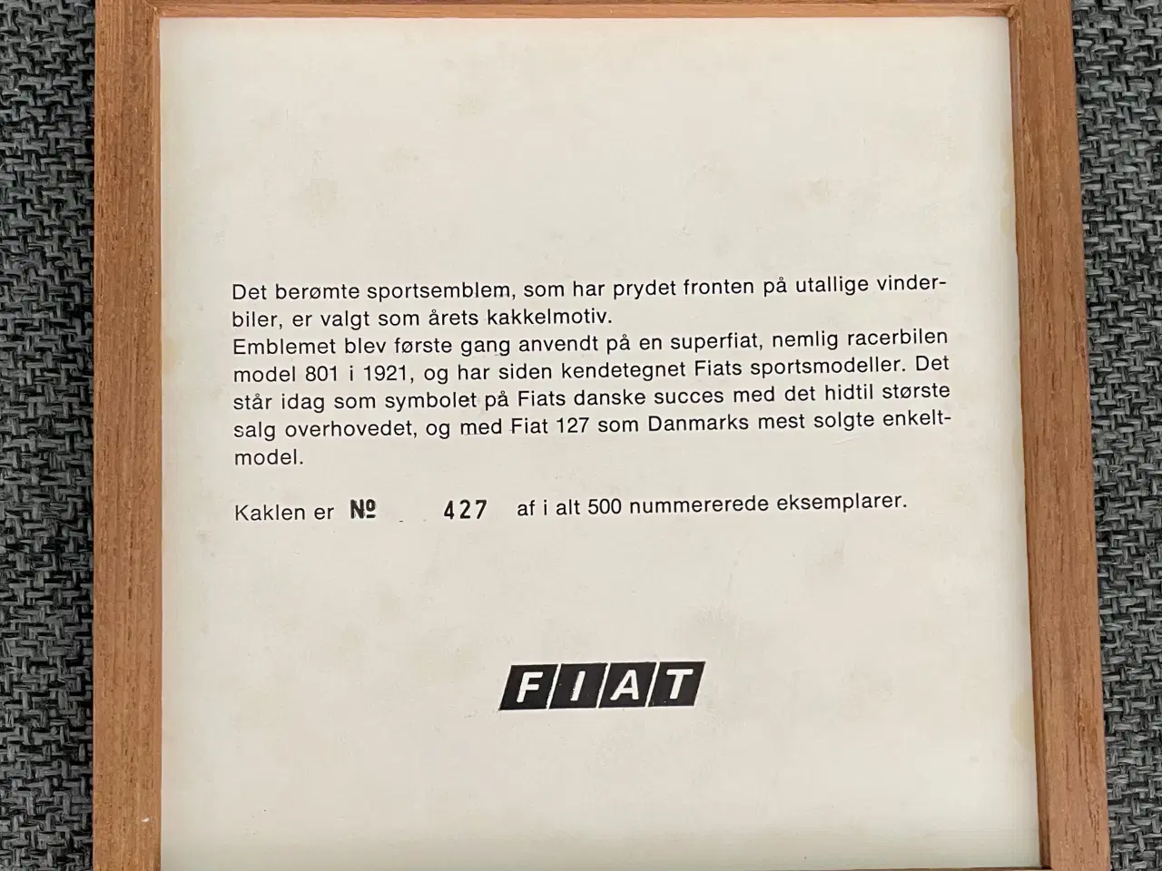 Billede 2 - Fiat kakkel samlerobjekt