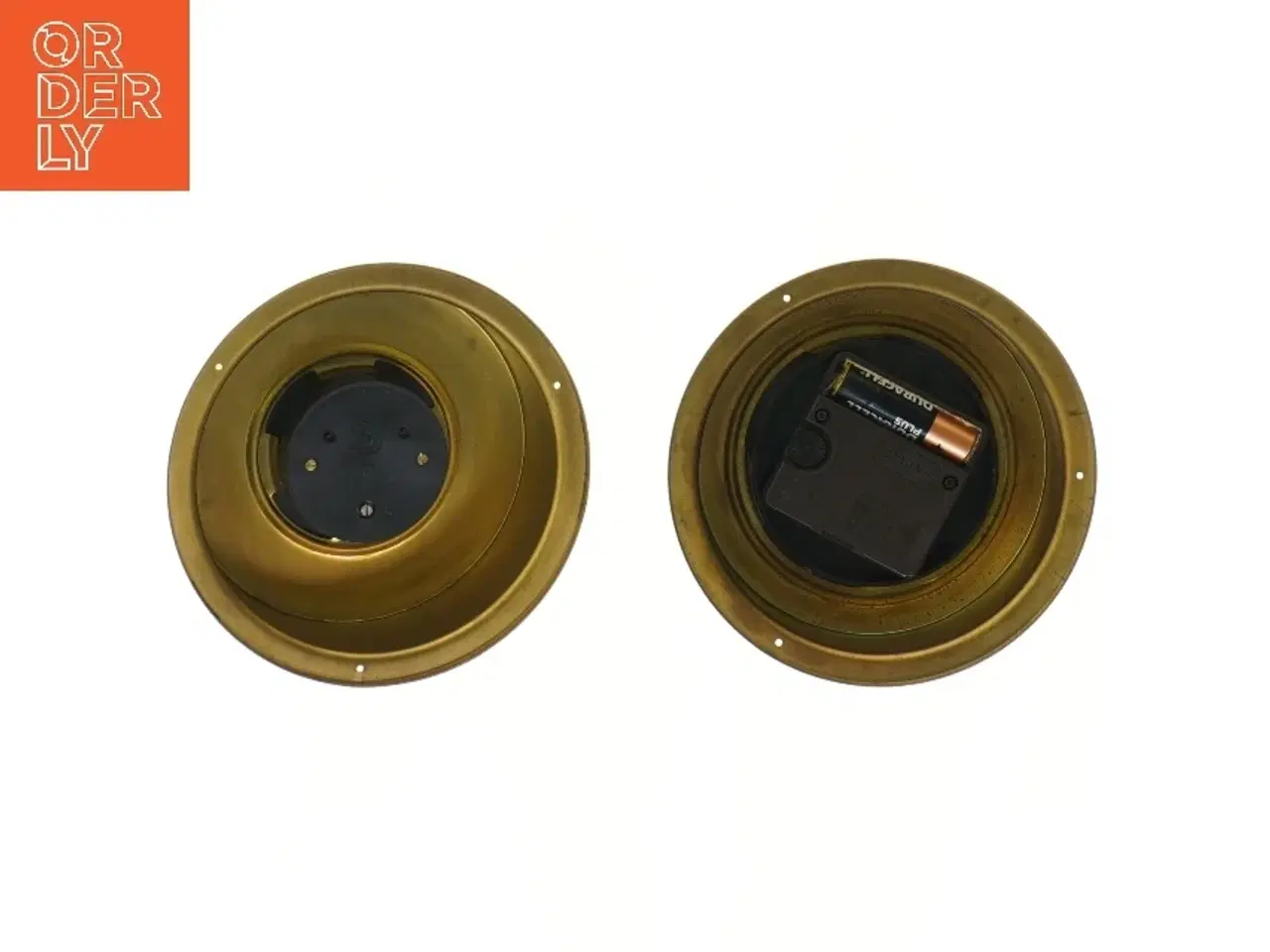 Billede 2 - Messing vægur og barometer (str. Ø 14 cm)