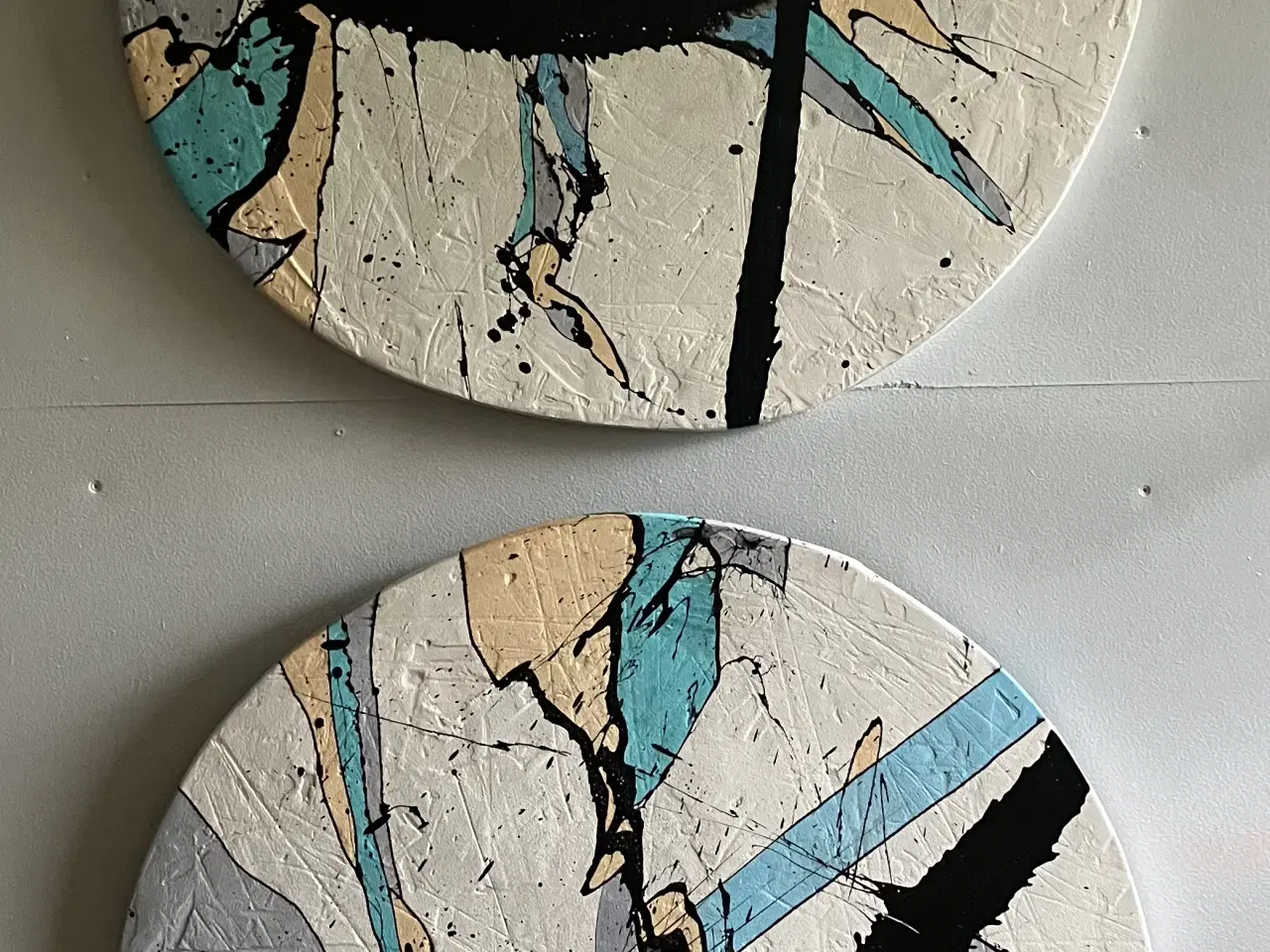 Billede 1 - Abstrakt maleri på træ