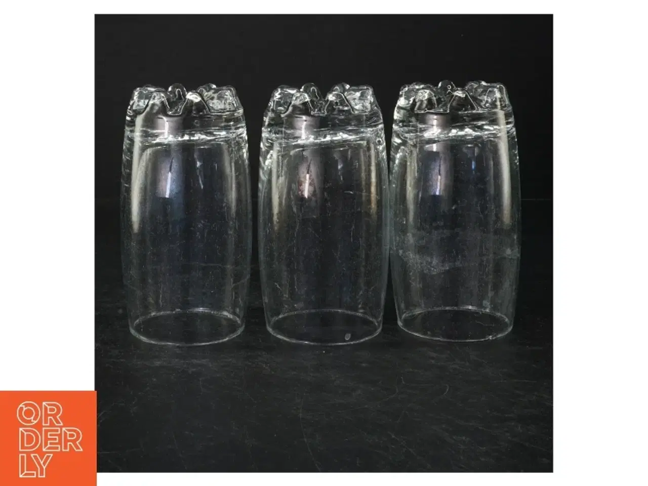 Billede 3 - Sæt af tre glasknopper (str. Ø. 7,5 cm. længde, 15 cm)