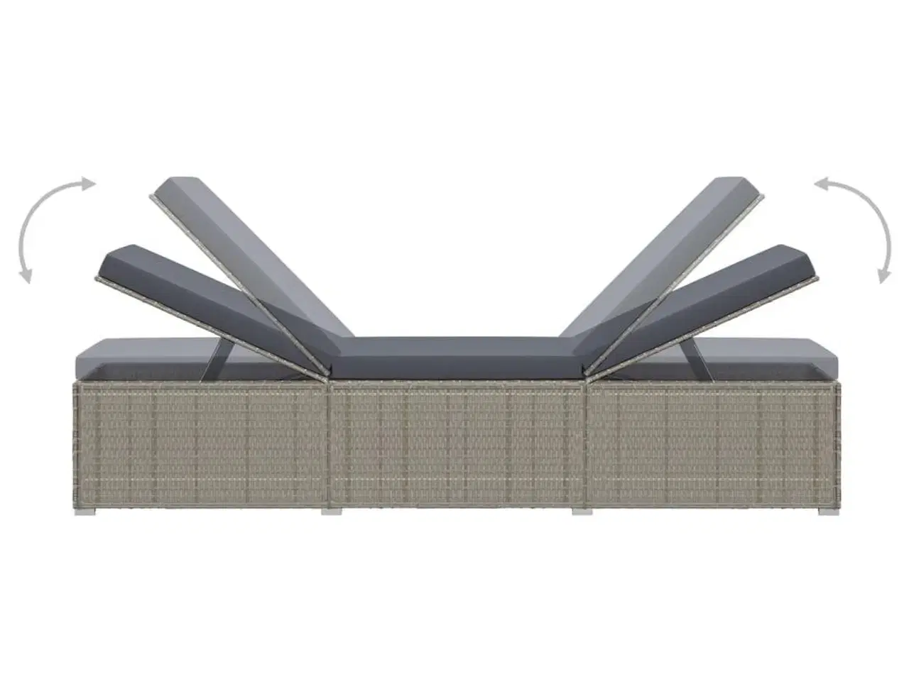 Billede 7 - Liggestol med hynde polyrattan grå