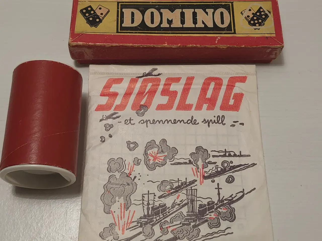 Billede 6 - 3 stk gamle spil: Farvepuslen, Domino, Søslag.