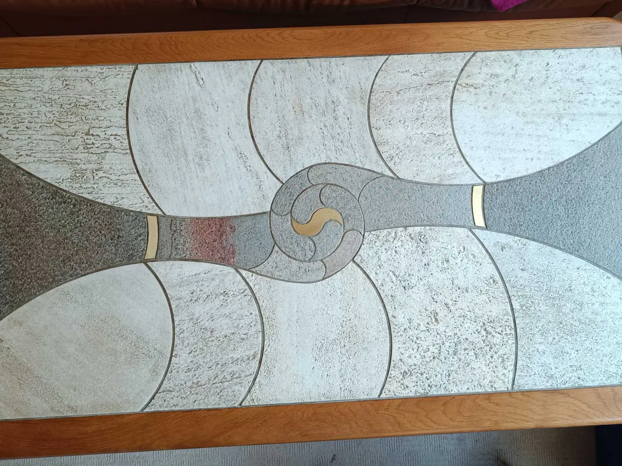 Billede 1 - Sofabord i kirsebærtræ og natursten