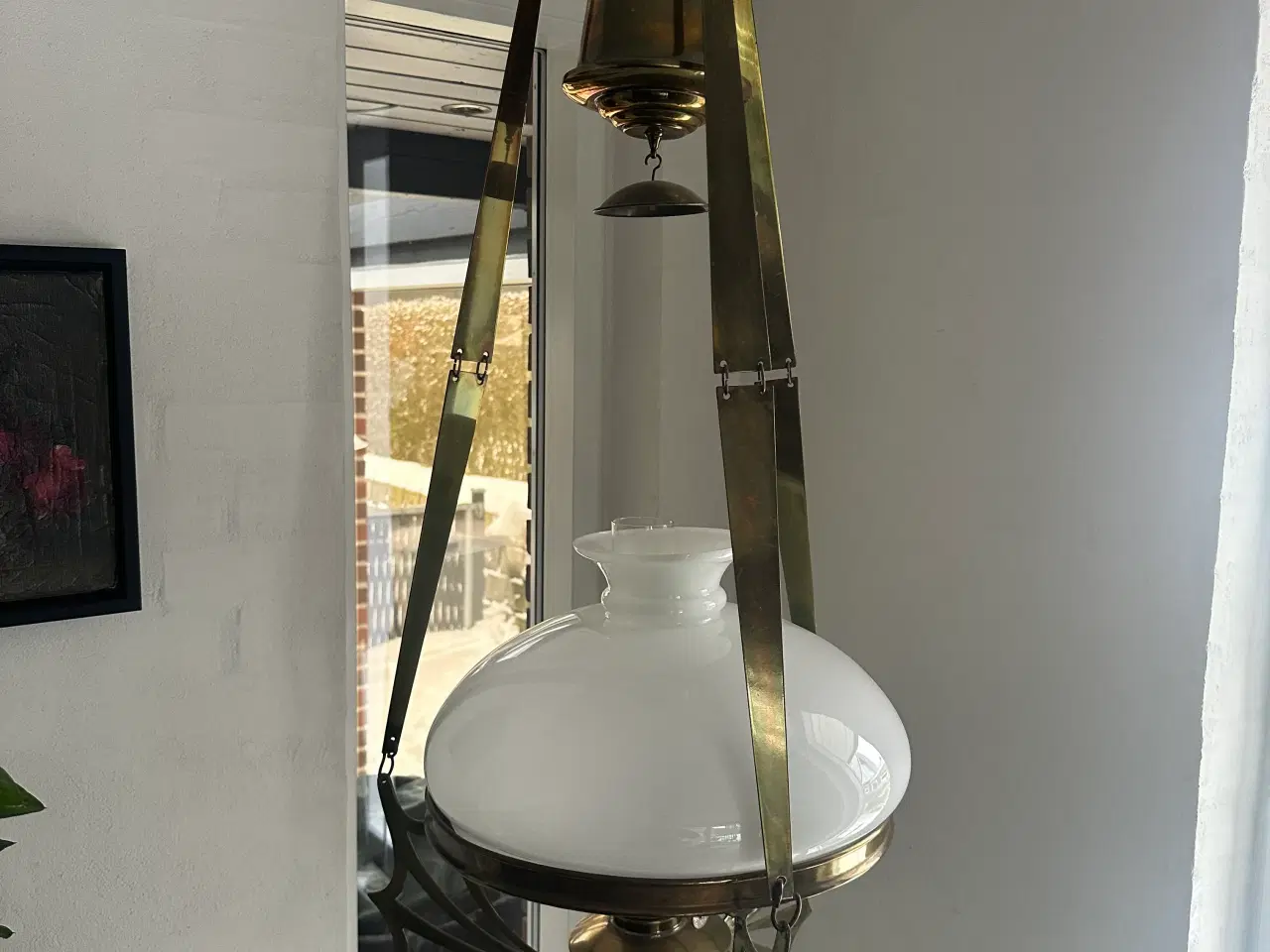 Billede 3 - Petroliumslampe (Antik) til at hænge i loftet