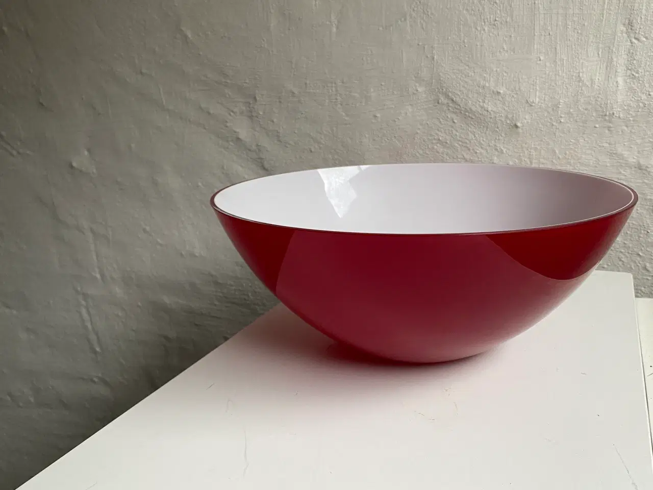 Billede 6 - Holmegaard glasskål- rød/hvid