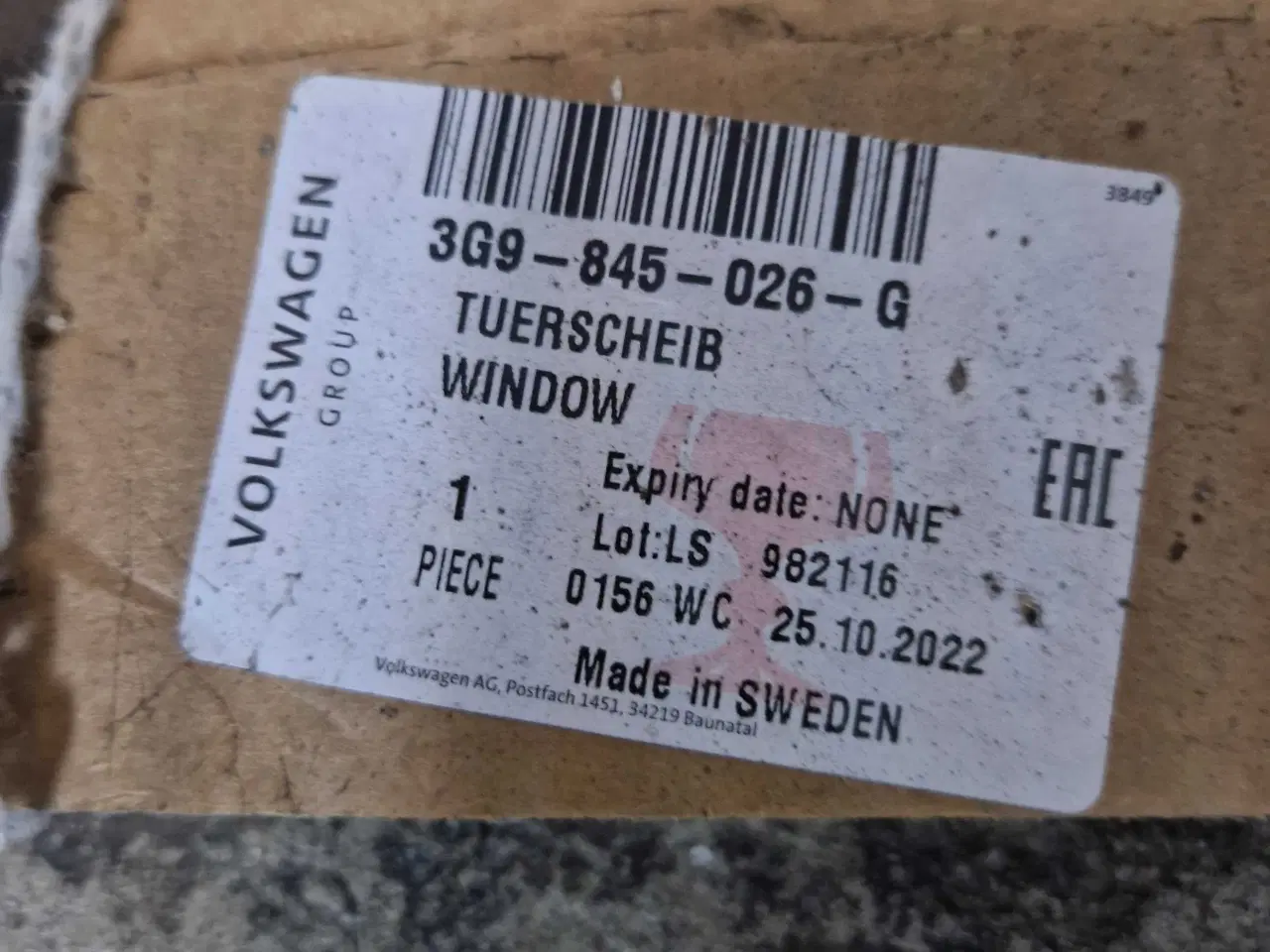 Billede 3 - Passat 2017 tonede lamineret originale bagsiderude