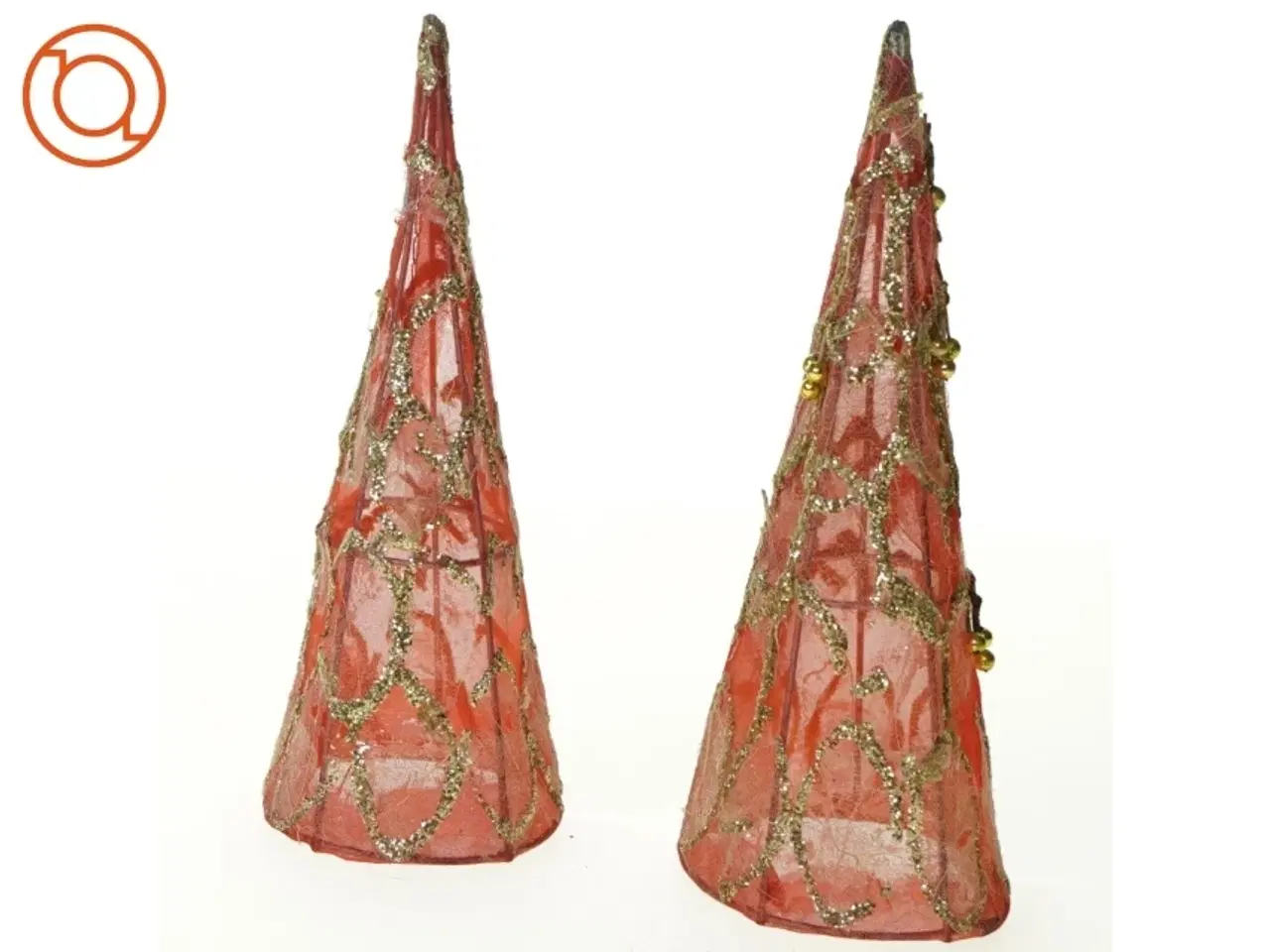 Billede 3 - Julepynt, vintage juletræer/ kræmmerhus (str. 21 x 8 cm)