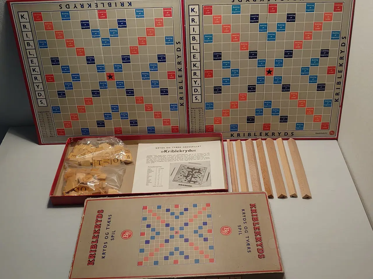 Billede 1 - Kriblekryds.Mønsterbeskyttet BBspil.Ca.1950+ekstra