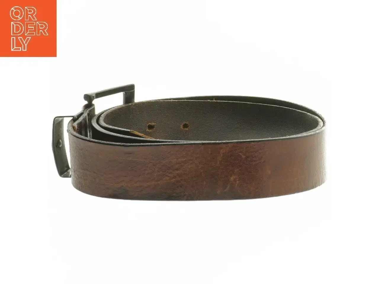 Billede 2 - Læderbælte med metalspænde fra Marlboro Classics (str. 103 cm)