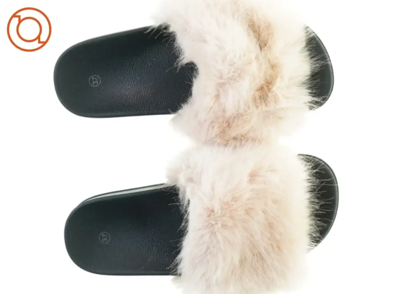 Billede 1 - Klipklapper / badetøfler med pink pels (str. 37)