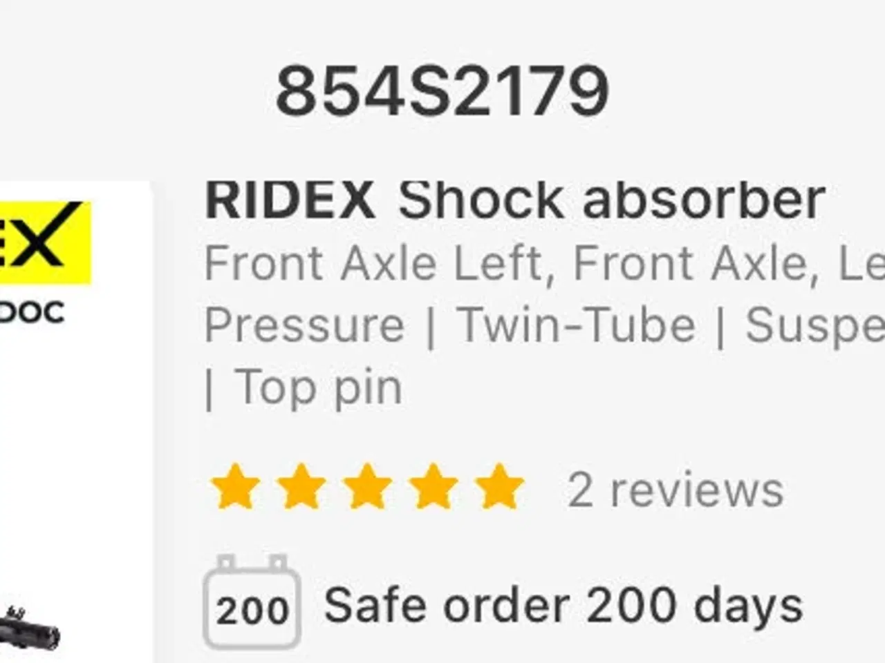 Billede 4 - Støddæmper-sæt til forhjul (V-H) til Peugeot 208