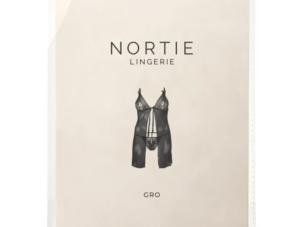 Billede 3 - Nortie Gro Sort Blonde Babydoll Sæt Plus Size