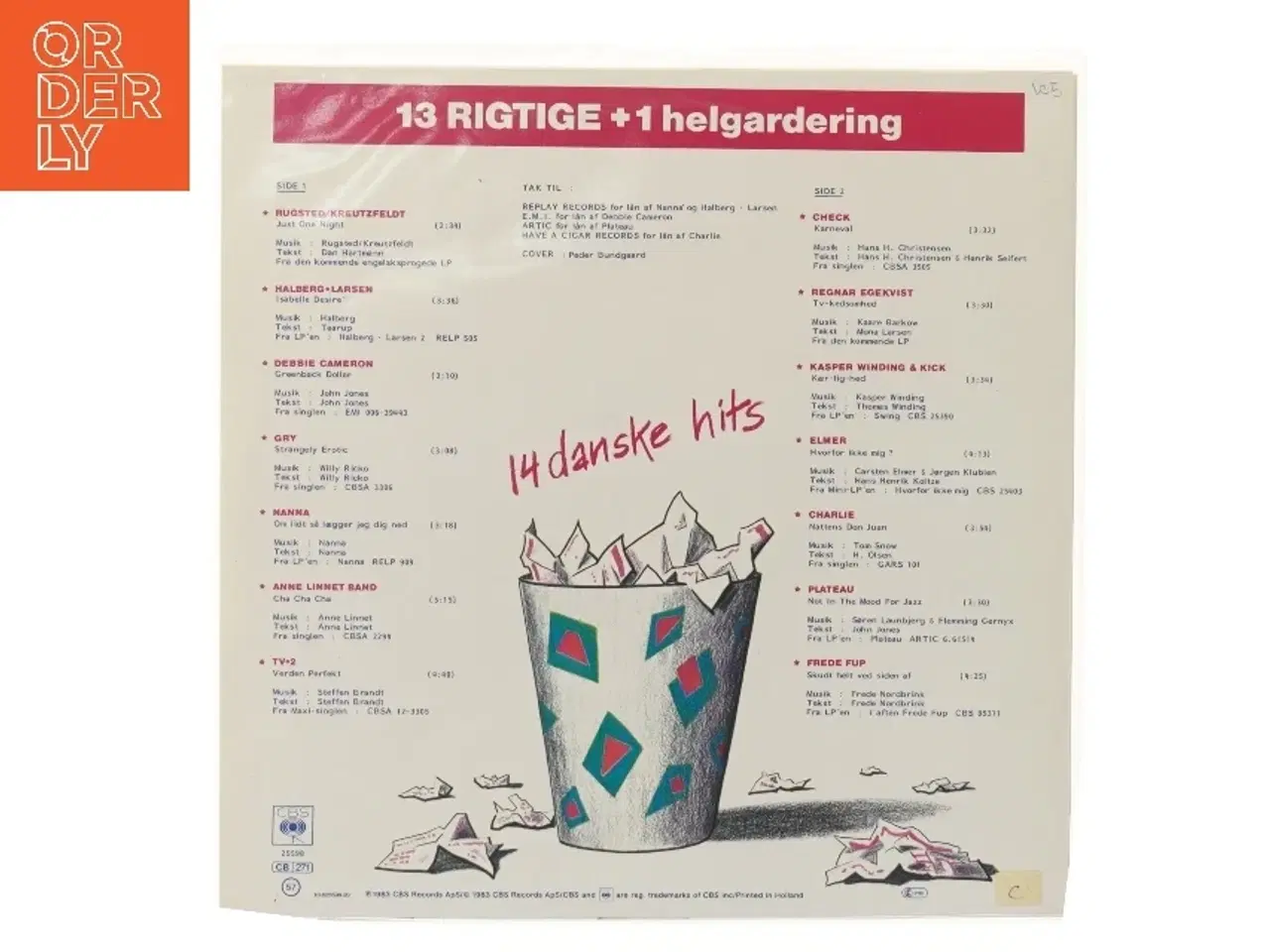 Billede 2 - 13 RIGTIGE + 1 helgardering LP fra CBS Records