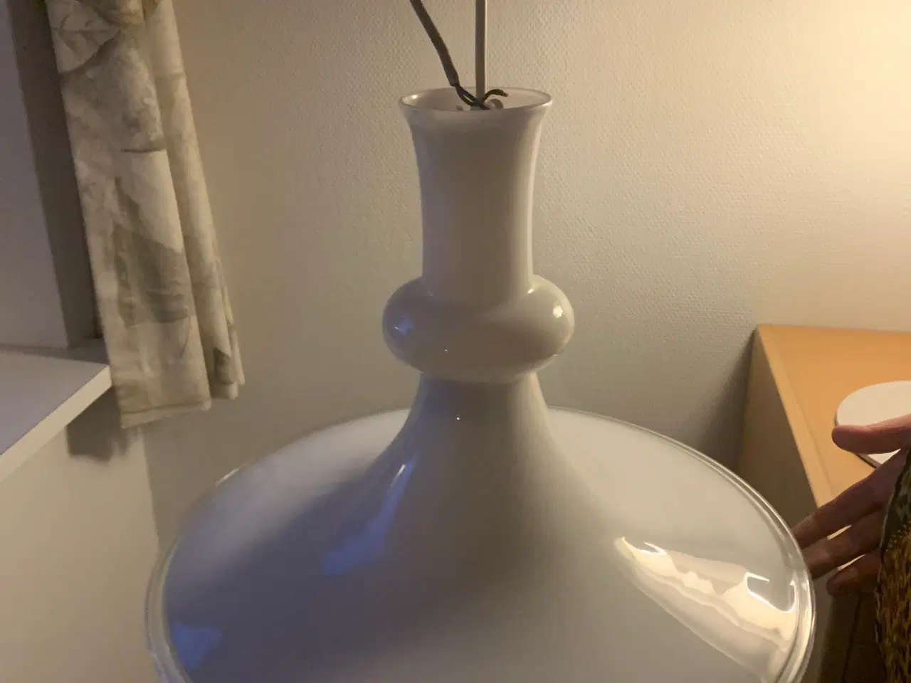 Billede 1 - Pendel, Holmegaard  Klassisk hvid glas ingen fejl