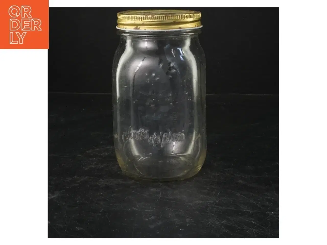 Billede 1 - Glasbeholder med metal låg (str. 16,5x9 cm)