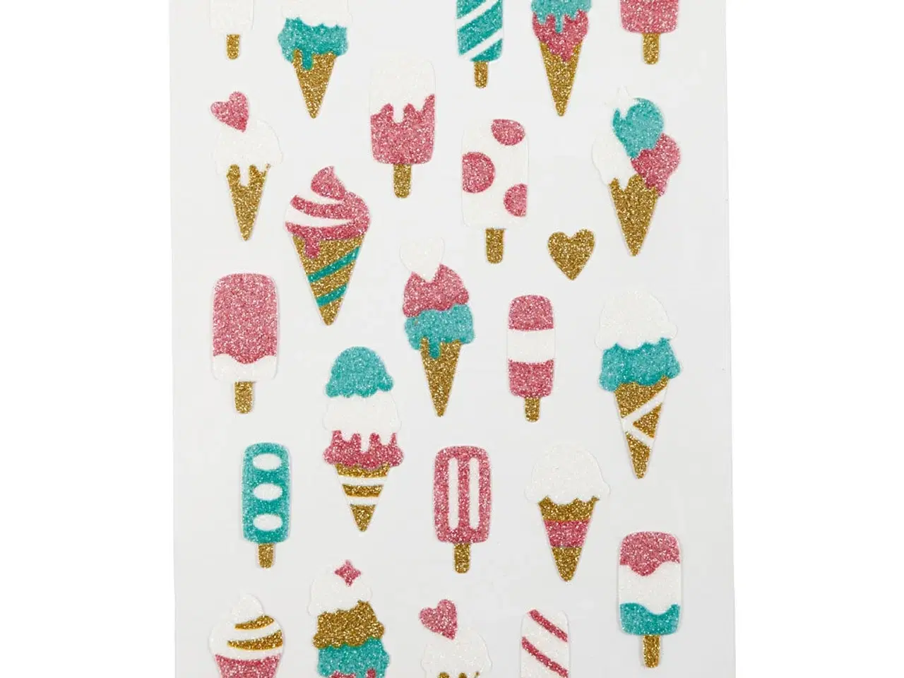 Billede 1 - Glitterstickers, is, ark 10x16 cm, 1 ark