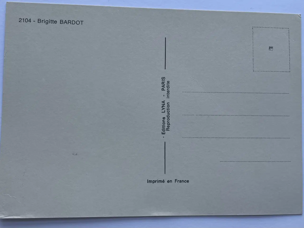 Billede 2 - Autograf af Brigitte Bardot (10x15cm) !