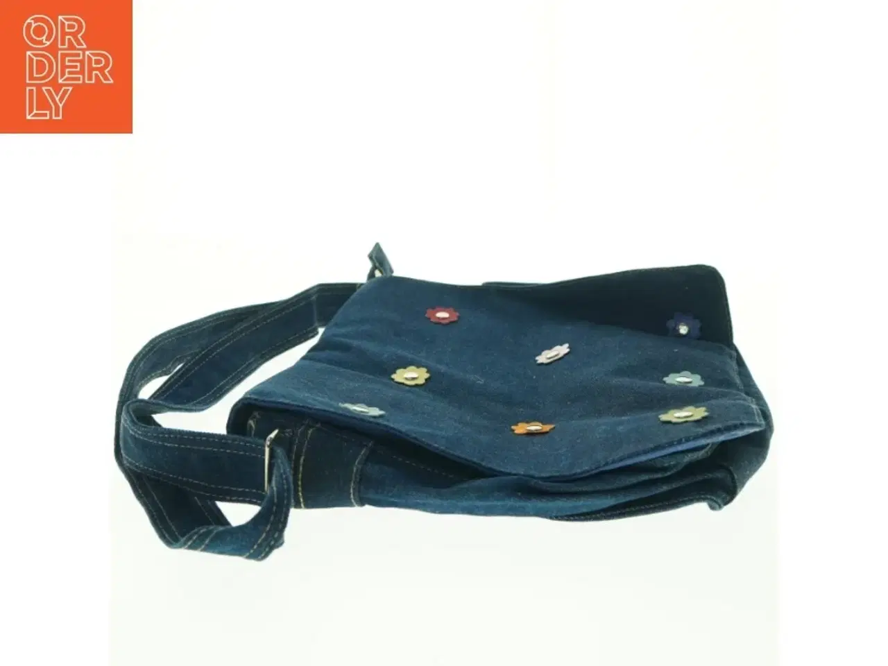 Billede 2 - Denim skuldertaske (str. 35 x 28 x 10 cm)