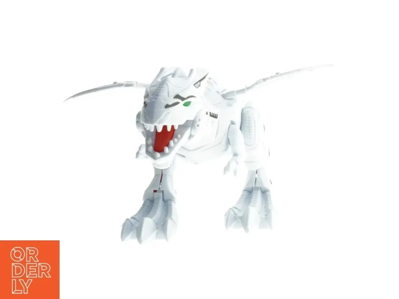 Billede 2 - Hvid legetøjsdinosaur (str. 32 cm)