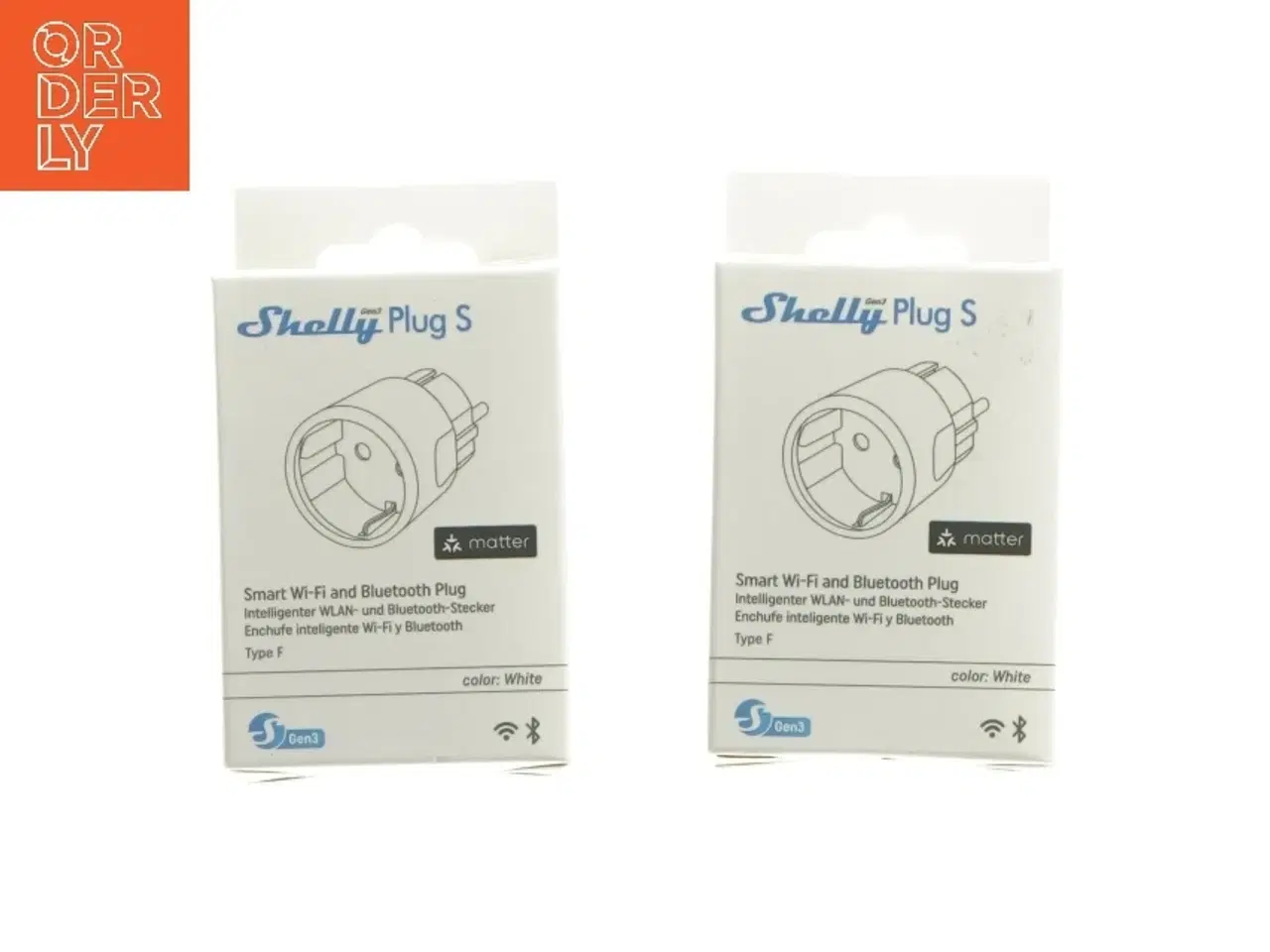 Billede 1 - 2 stk. Shelly Plug S, smart wifi og bluetooth stik fra Shelly (str. 7,5x5,5x5 cm)