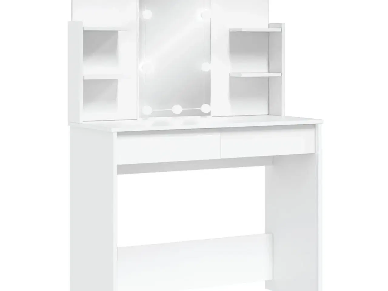 Billede 2 - Makeupbord med LED-lys 96x40x142 cm hvid