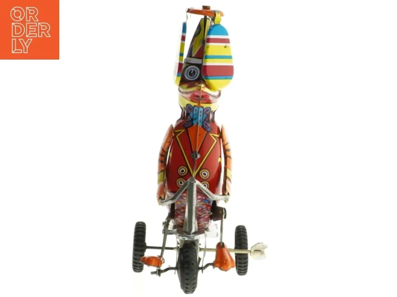 Billede 2 - 1920&#39;er Blik legetøj, and på cykel (str. 20 cm)