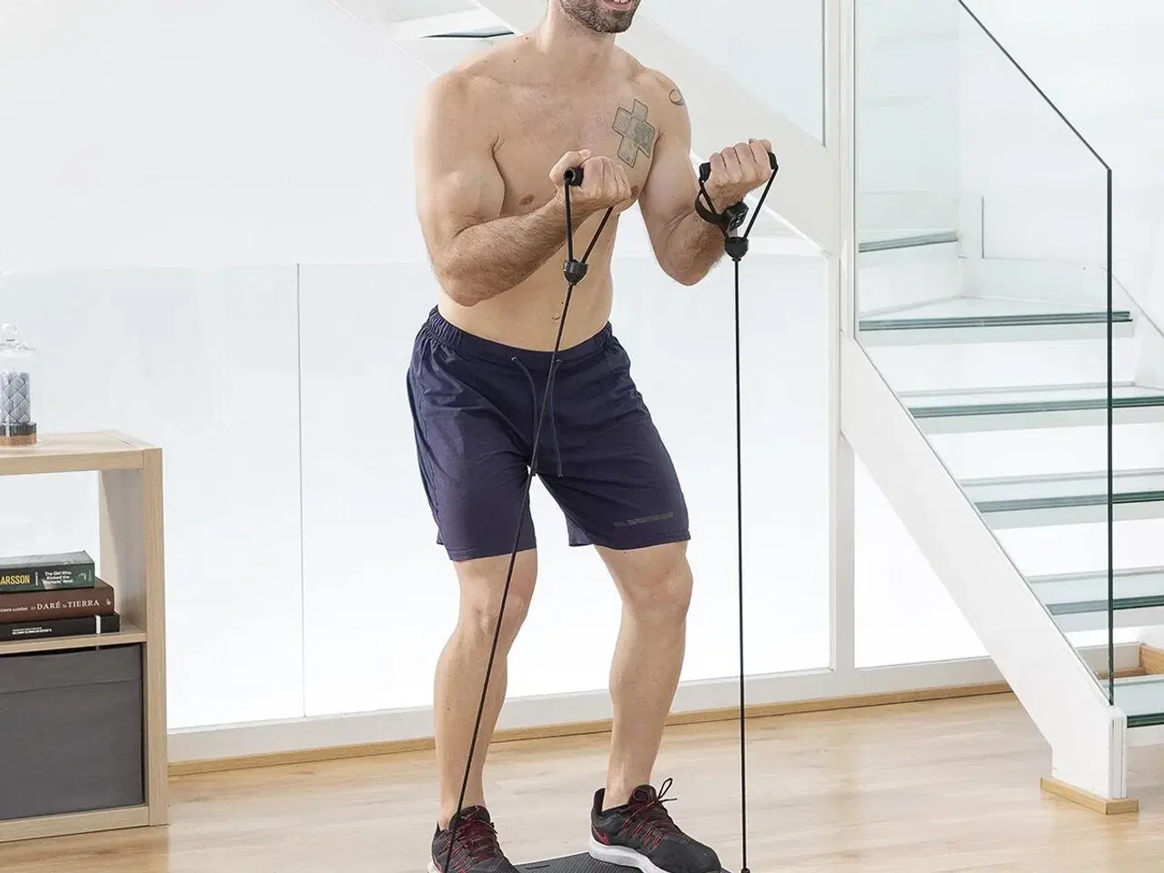 Billede 2 - Træningspakke - modstandsbånd (5 stk.) + vibrerende platform med tilbehør