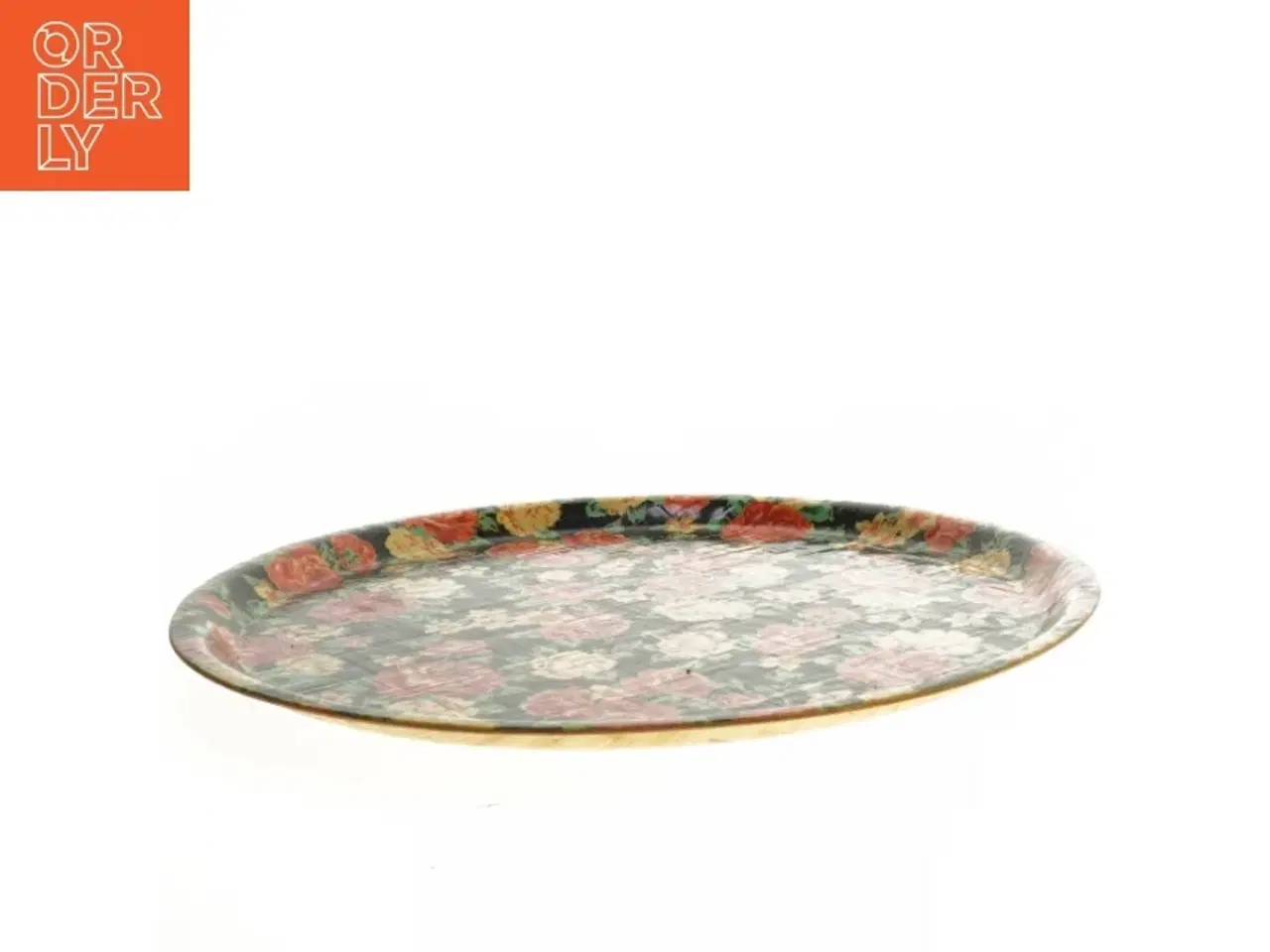 Billede 2 - Rund bakke med blomster (str. Ø 35,5 cm)