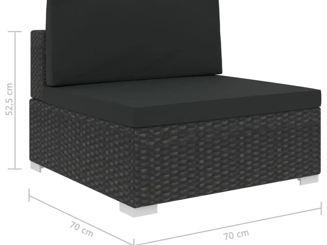 Billede 11 - Loungesæt til haven 8 dele med hynder polyrattan sort