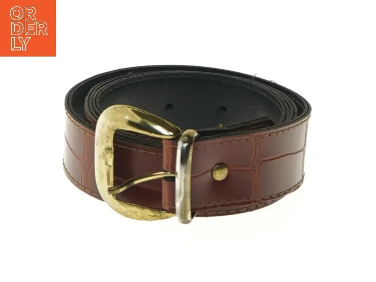 Billede 1 - Bælte med guldfarvet spænde (str. 89 cm)