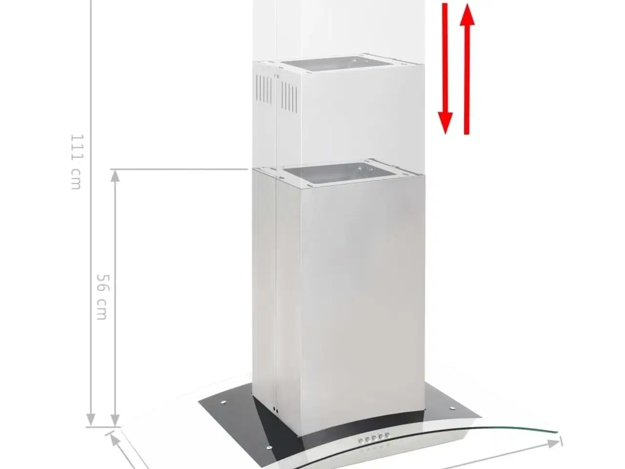 Billede 5 - Ø-emhætte 90 cm rustfrit stål 756 m³/t LED