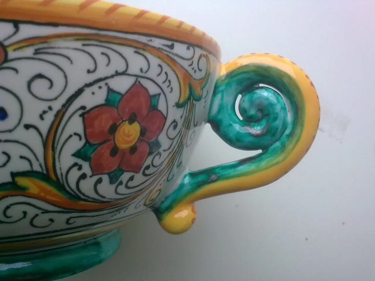 Billede 4 - Keramik Italien HÅNDLAVET Låg krukke Majolika