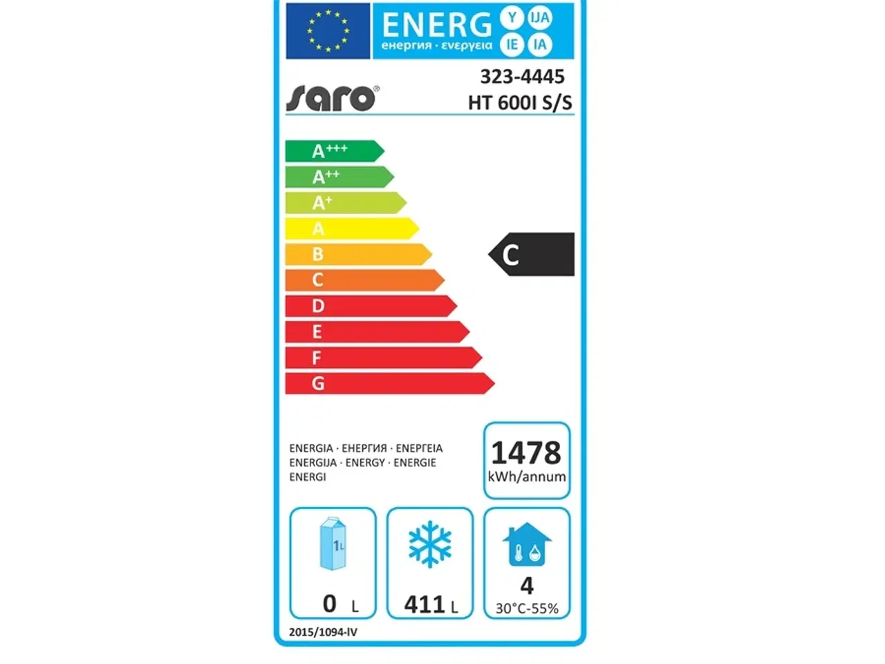Billede 2 - Saro HT 600I S/S Fryseskab i Fuldt Rustfrit Stål