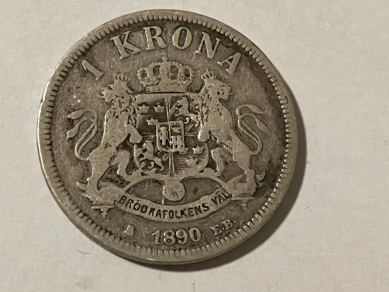 Billede 1 - 1 Krona 1890 Sweden - Silver